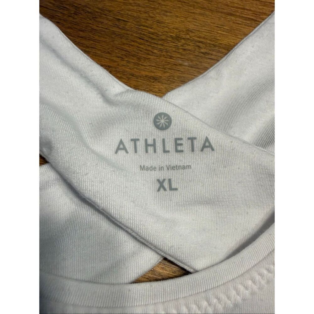 Athleta Women's Sleeveless Cut-Out Criss-Cross Back Workout Tank Top White XL - Picture 5 of 8